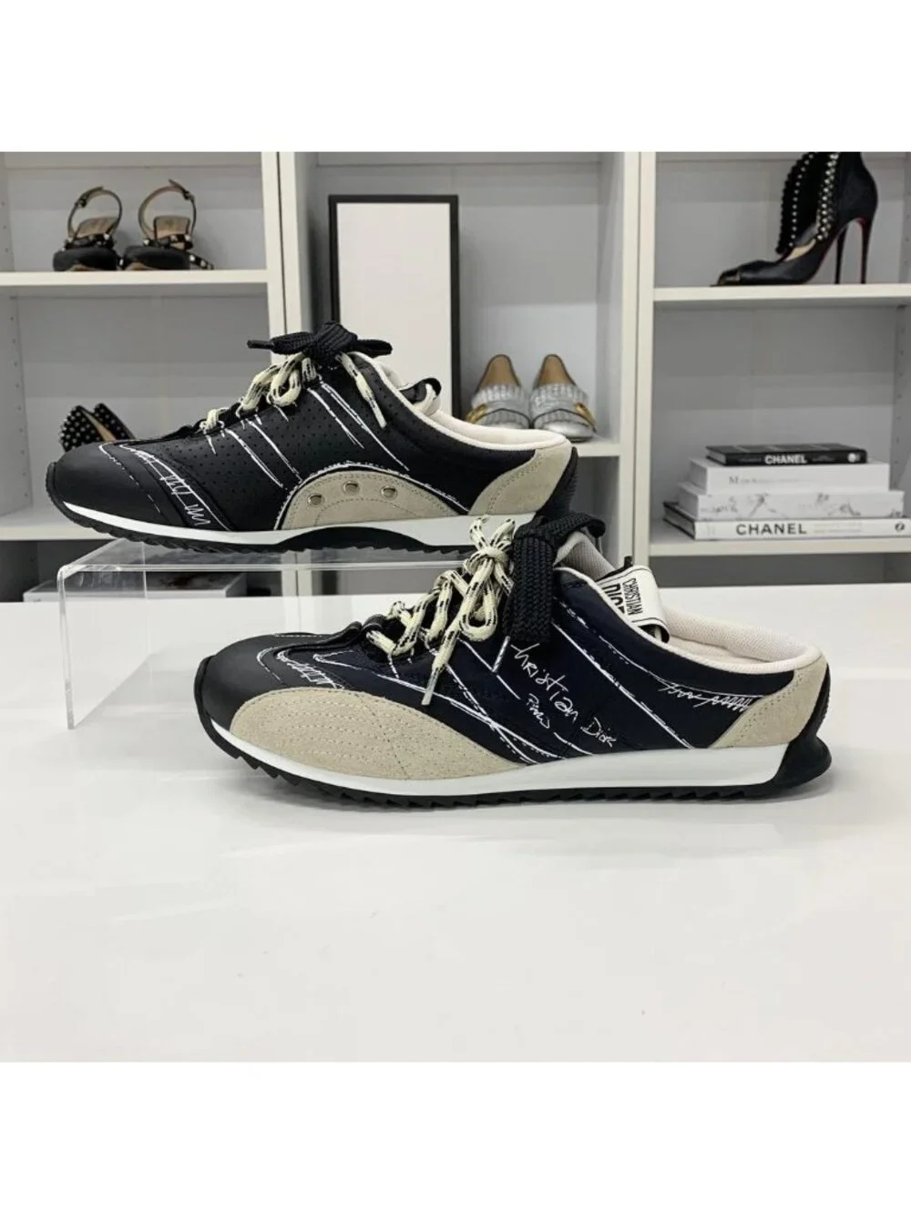 Dior D-sketch Nylon Suede Sneakers